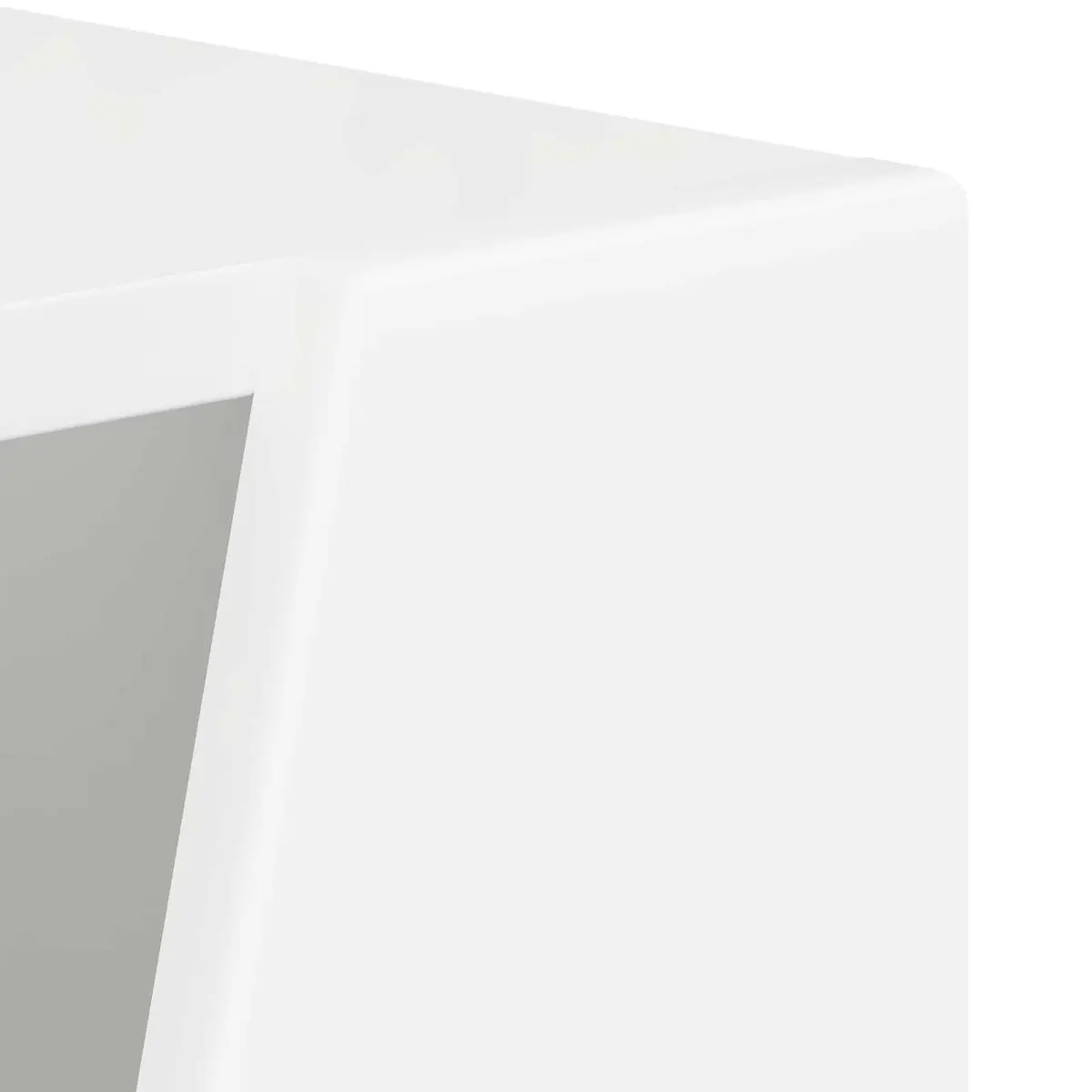 Free-standing White Side Shelf, 33 x 32 x 70.5 cm