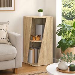 Warm Brown Engineered Wood Side Shelf Bookcase 33x32x70.5cm