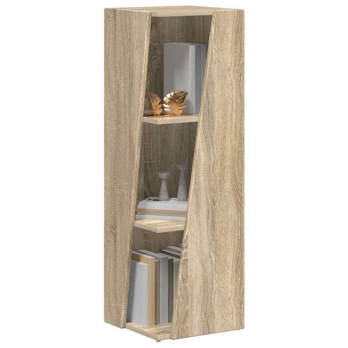 Brown Engineered Wood Side Shelf Bookcase 33 x 32 x 100.5