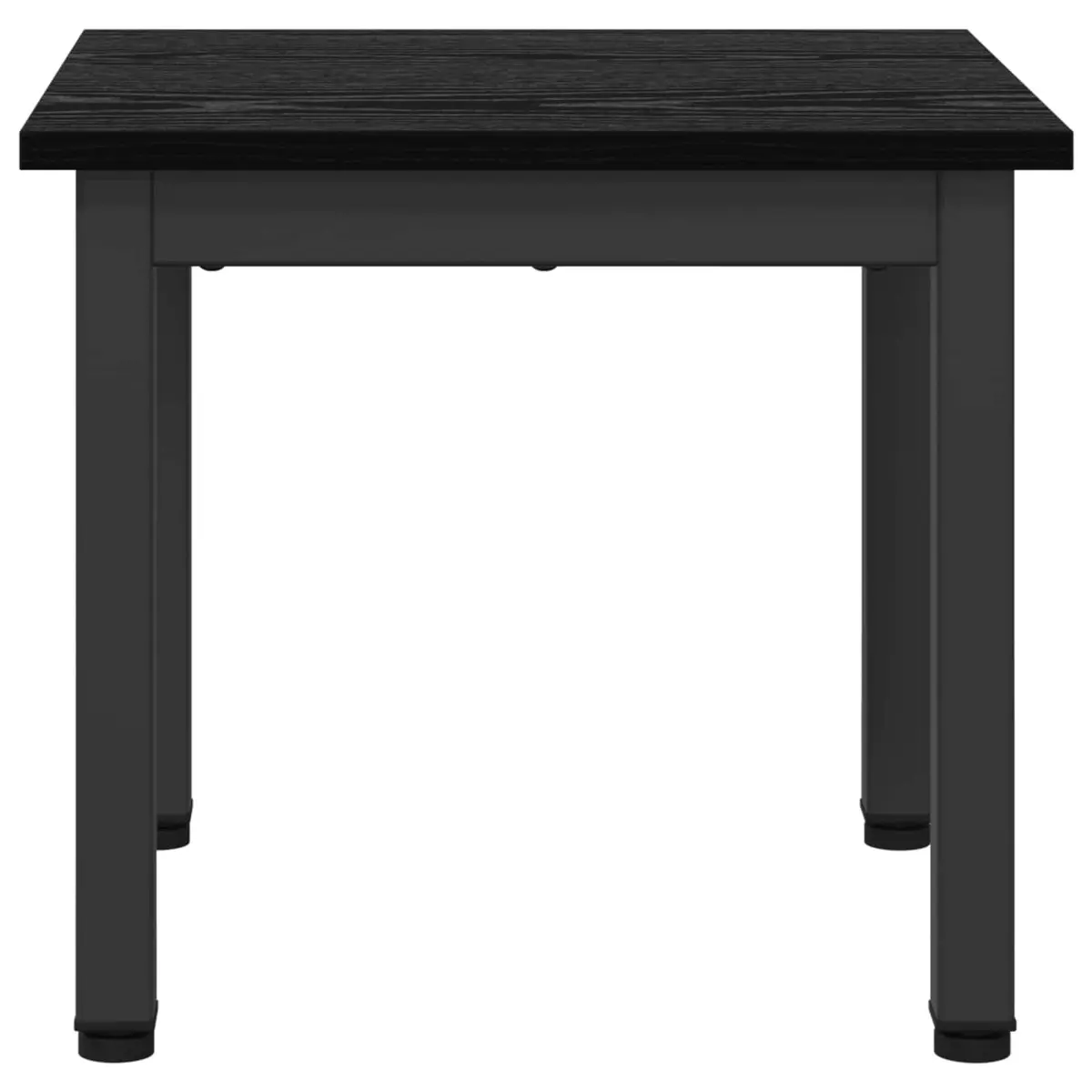 Coffee Table Black Modern Rectangular Engineered Wood Metal Legs
