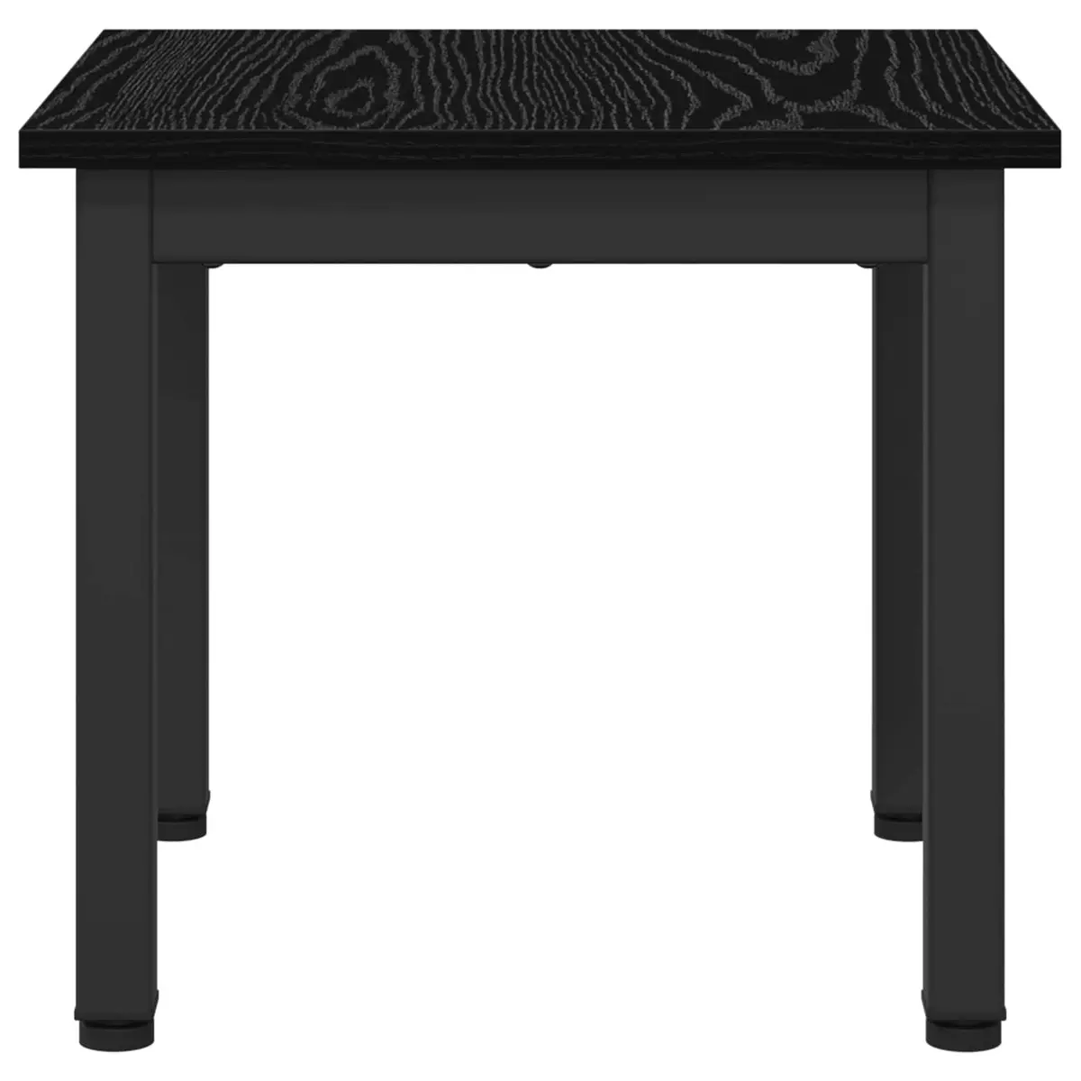 Coffee Table Black Modern Rectangular Engineered Wood Metal Legs