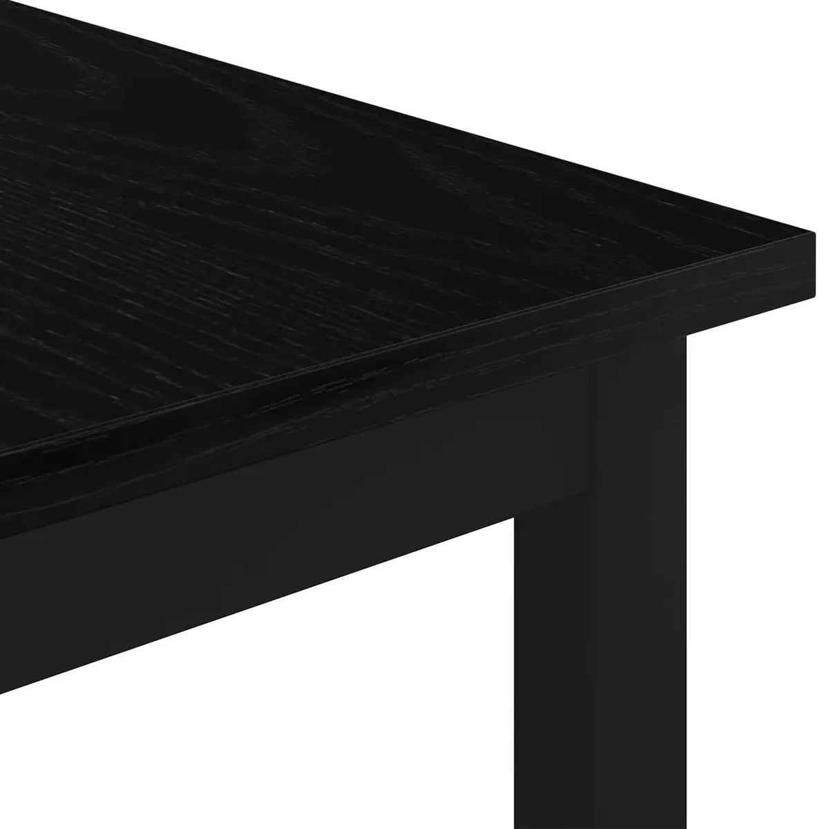 Coffee Table Black Modern Rectangular Engineered Wood Metal Legs