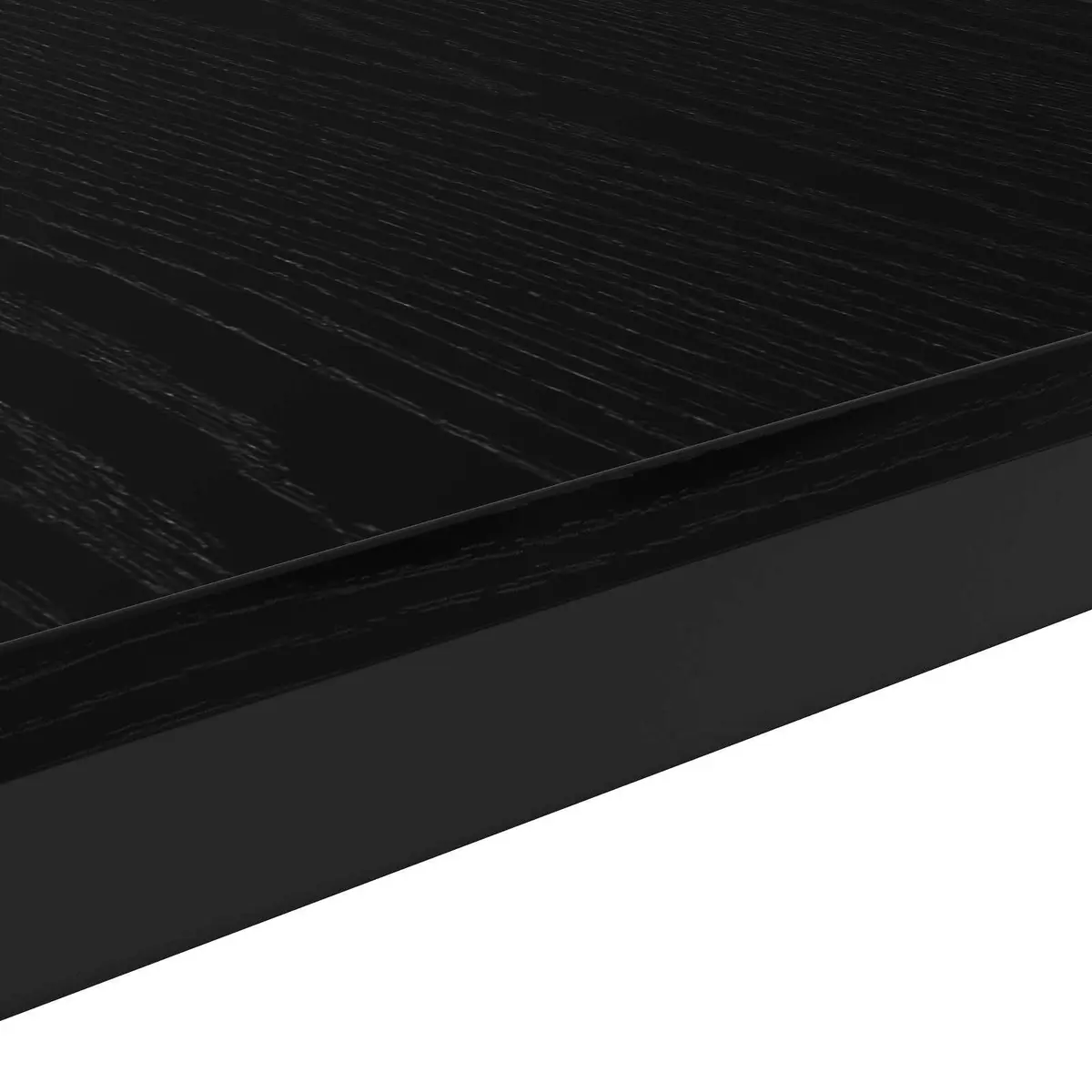 Coffee Table Black Modern Rectangular Engineered Wood Metal Legs