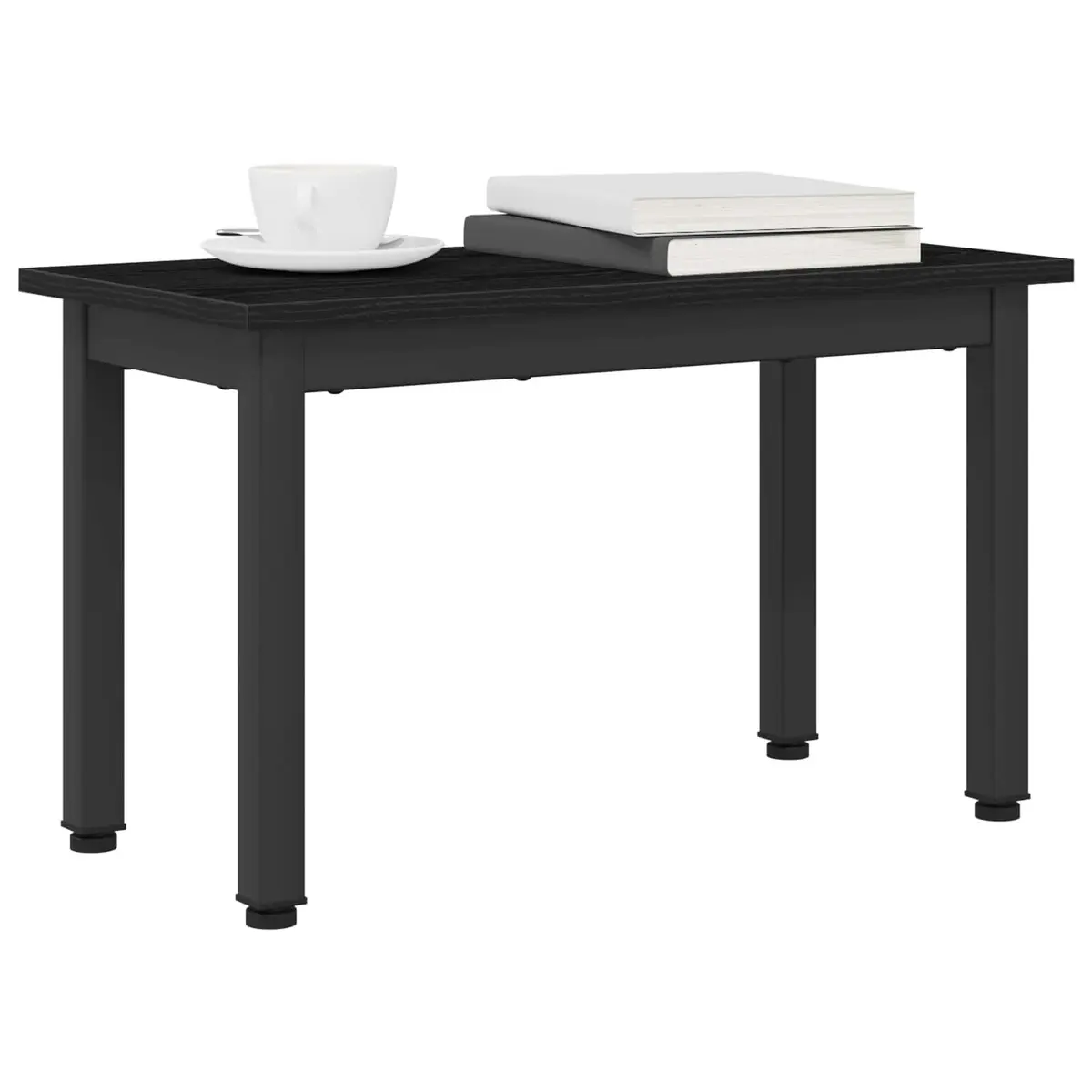 Coffee Table Black Rectangular Modern 60x30x36cm Engineered Wood and Metal