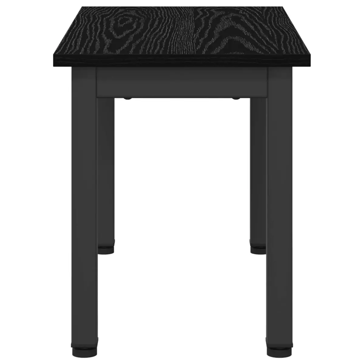 Coffee Table Black Rectangular Modern 60x30x36cm Engineered Wood and Metal