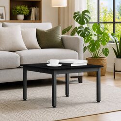 Modern Rectangular Black Coffee Table for Living Room