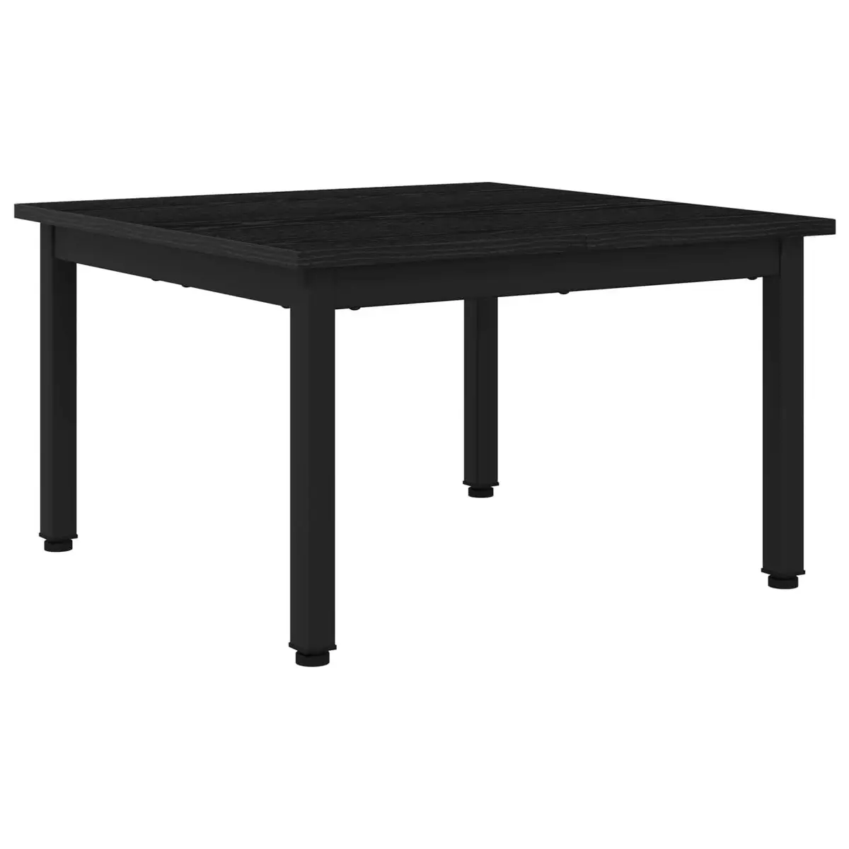 Coffee Table Black Rectangular Modern Engineered Wood with Metal Legs