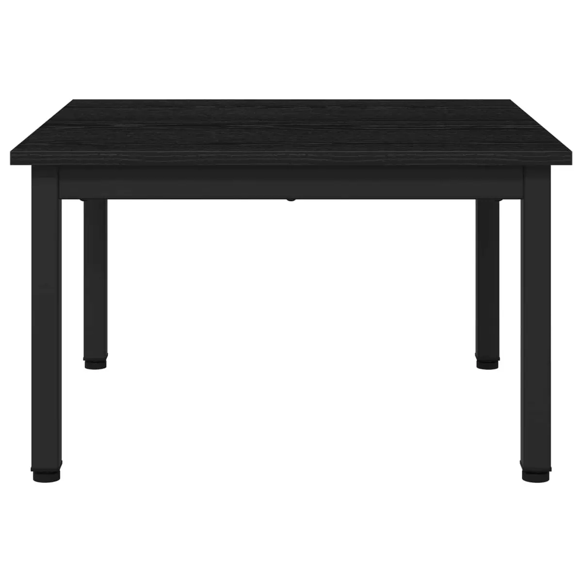 Coffee Table Black Rectangular Modern Engineered Wood with Metal Legs