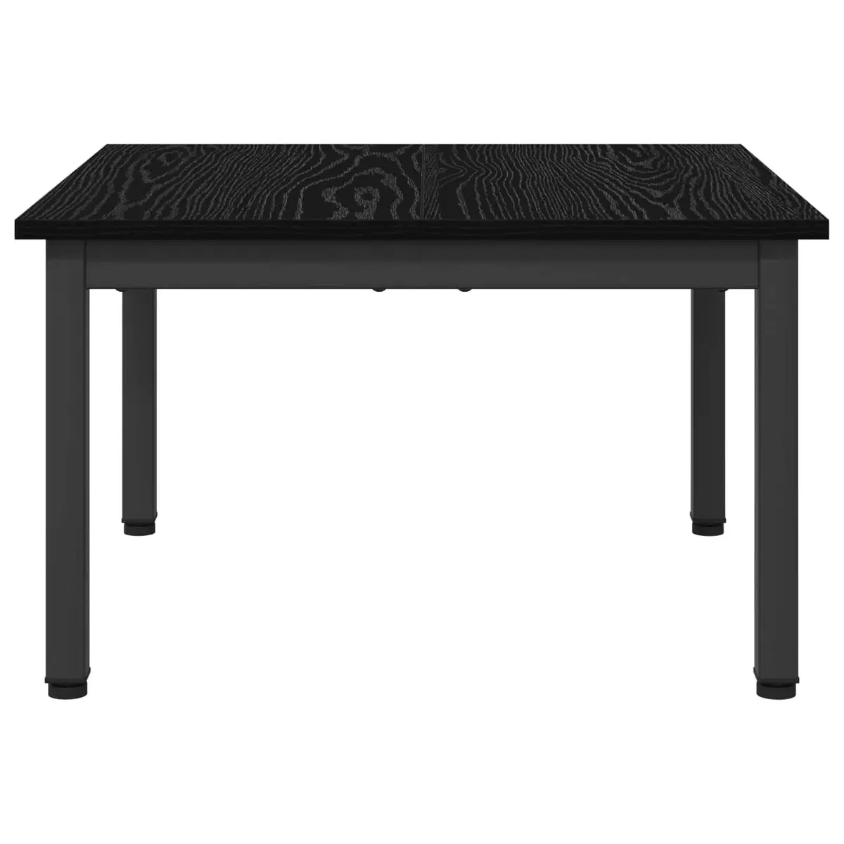 Coffee Table Black Rectangular Modern Engineered Wood with Metal Legs