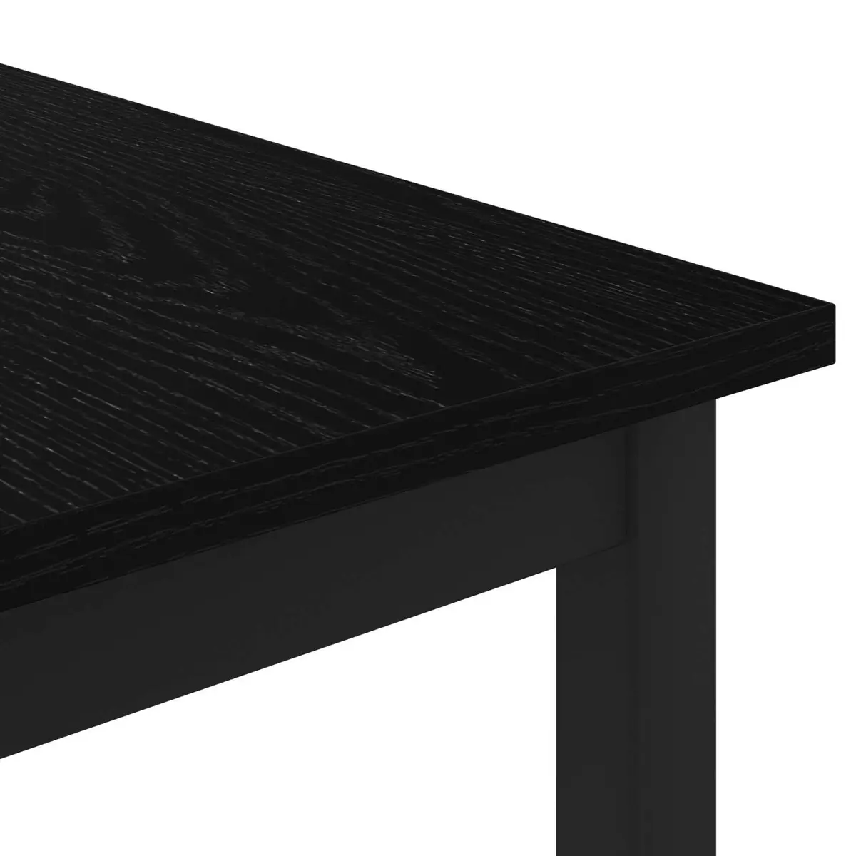 Coffee Table Black Rectangular Modern Engineered Wood with Metal Legs
