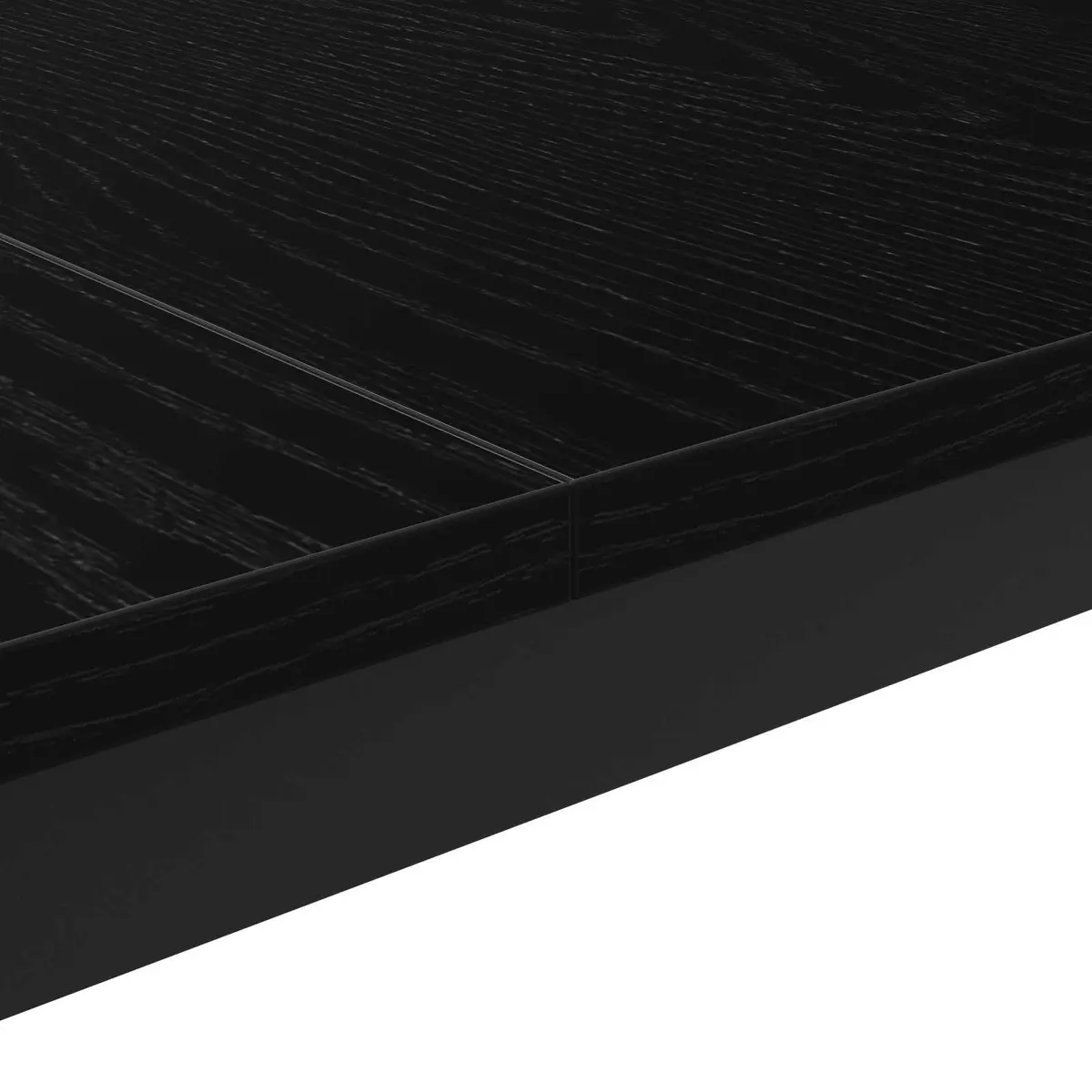 Coffee Table Black Rectangular Modern Engineered Wood with Metal Legs