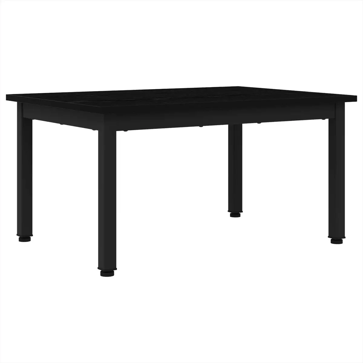 Black Coffee Table Modern Rectangular 70x50x36cm Engineered Wood and Metal