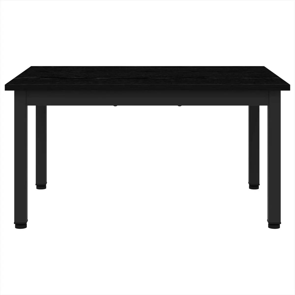 Black Coffee Table Modern Rectangular 70x50x36cm Engineered Wood and Metal