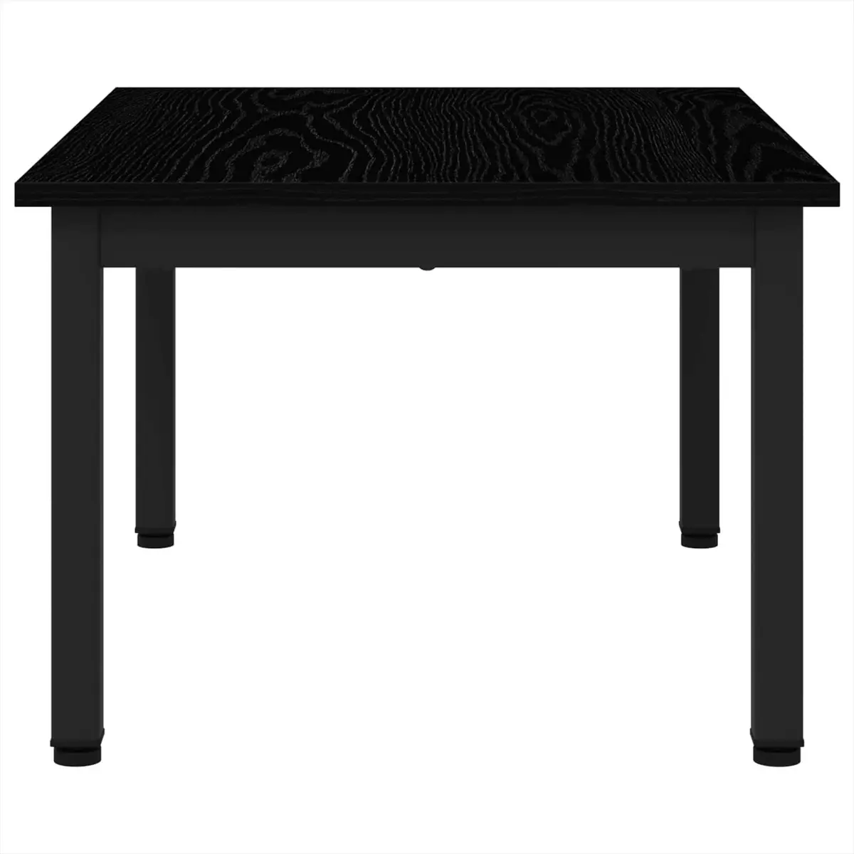 Black Coffee Table Modern Rectangular 70x50x36cm Engineered Wood and Metal