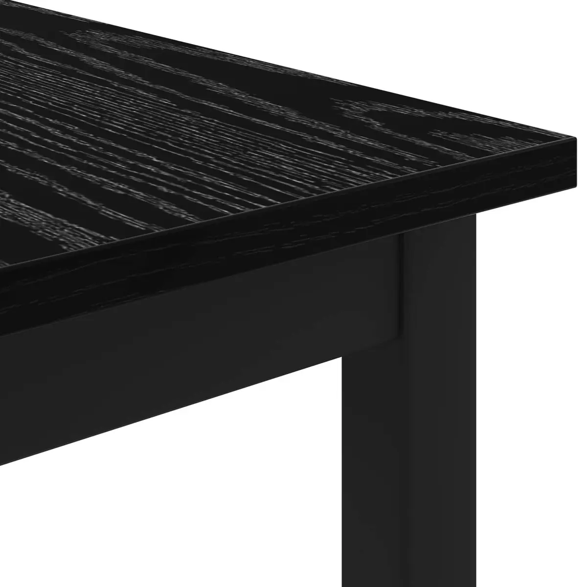 Black Coffee Table Modern Rectangular 70x50x36cm Engineered Wood and Metal