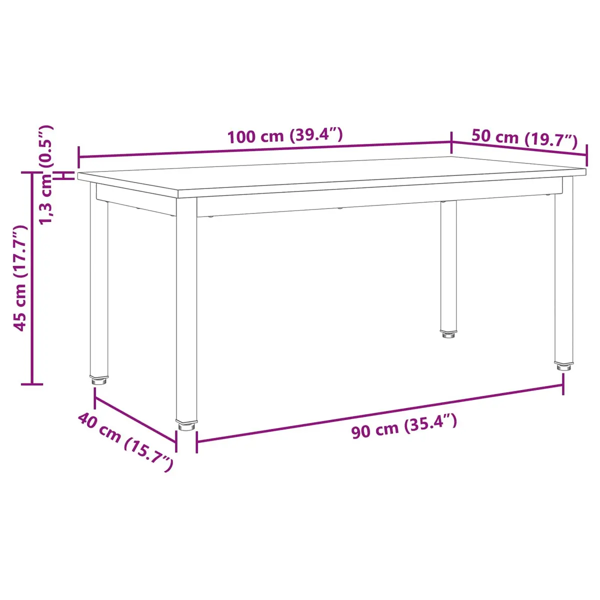 Black Rectangular Coffee Table for Living Rooms