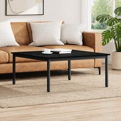 Modern Black Oak Coffee Table for Living Room 100x100x45cm