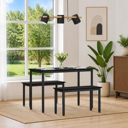 Modern Black Dining Bench for Cozy Living Spaces