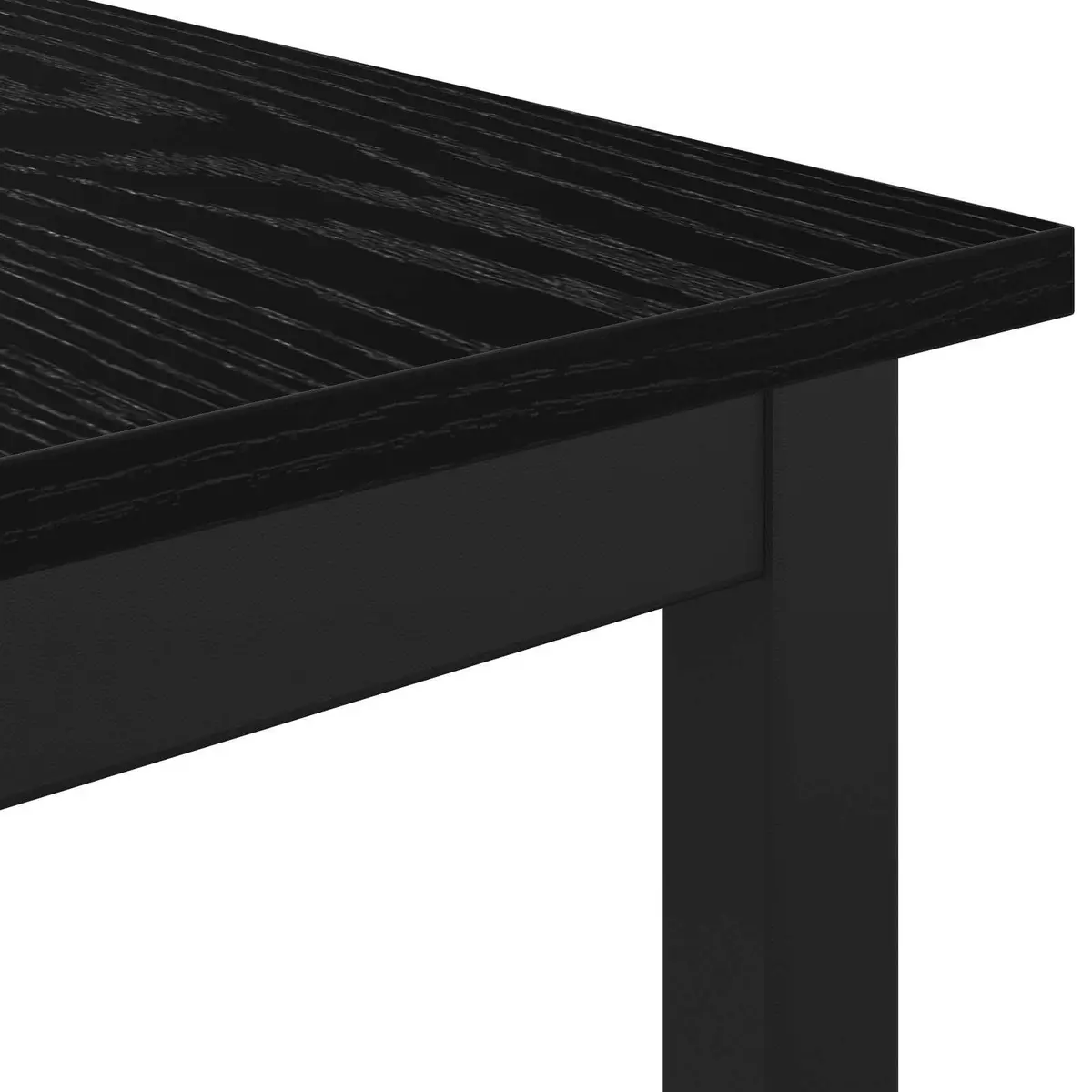 Dining Bench Black Rectangular Engineered Wood Modern