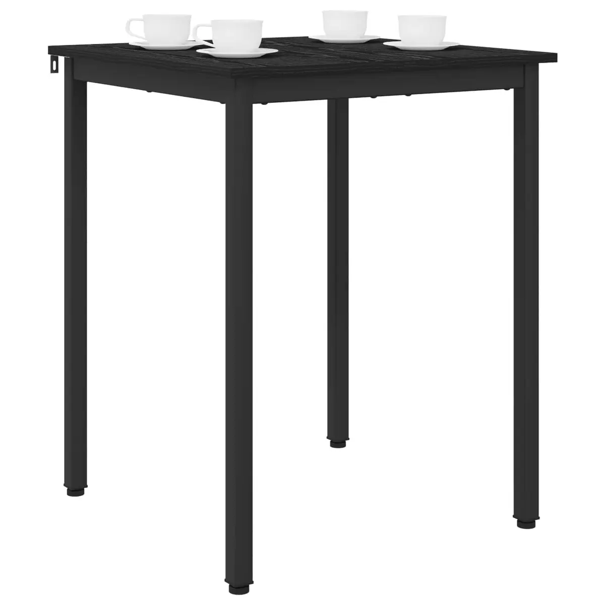 Dining Table 60x60x75 cm Black Metal Frame Engineered Wood Kitchen Furniture