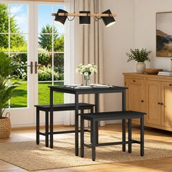 Contemporary Dining Table with Black Metal Frame