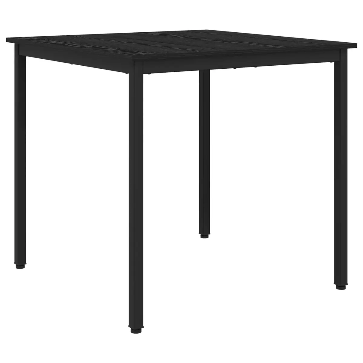 Dining Table Black Metal Frame 80x80x75cm Engineered Wood