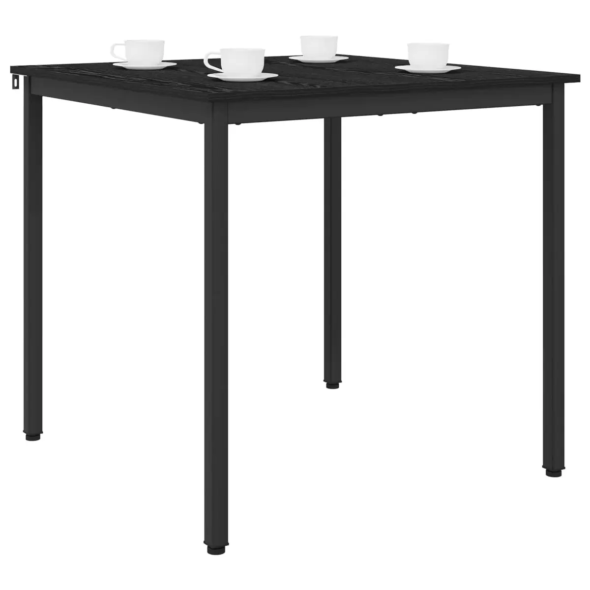 Dining Table Black Metal Frame 80x80x75cm Engineered Wood