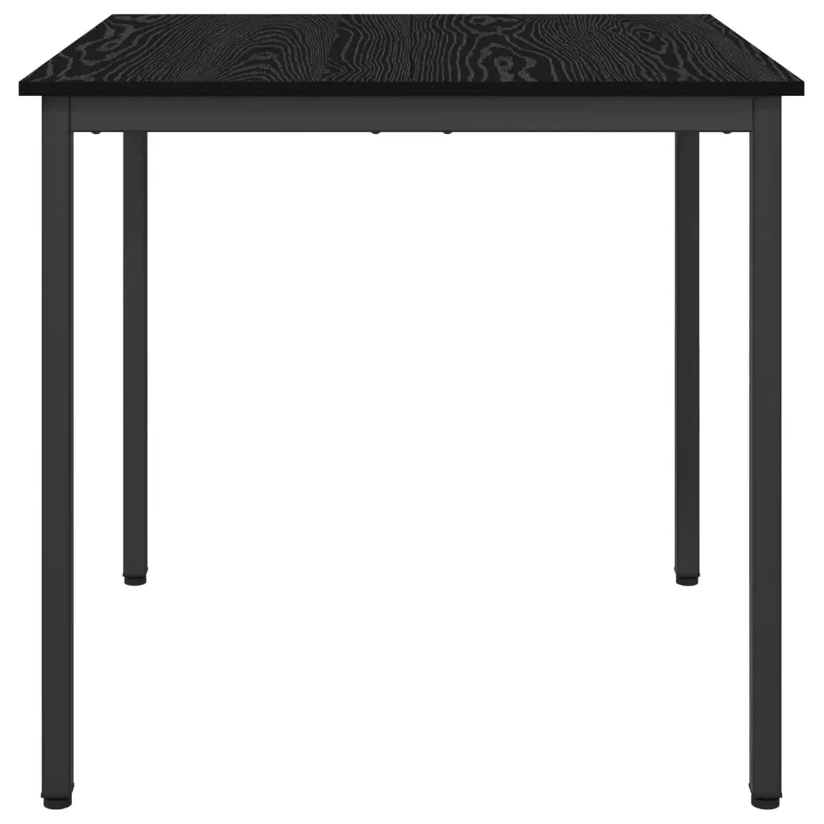 Dining Table Black Metal Frame 80x80x75cm Engineered Wood