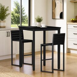 Rectangular Black Bar Table for Dining and Kitchen