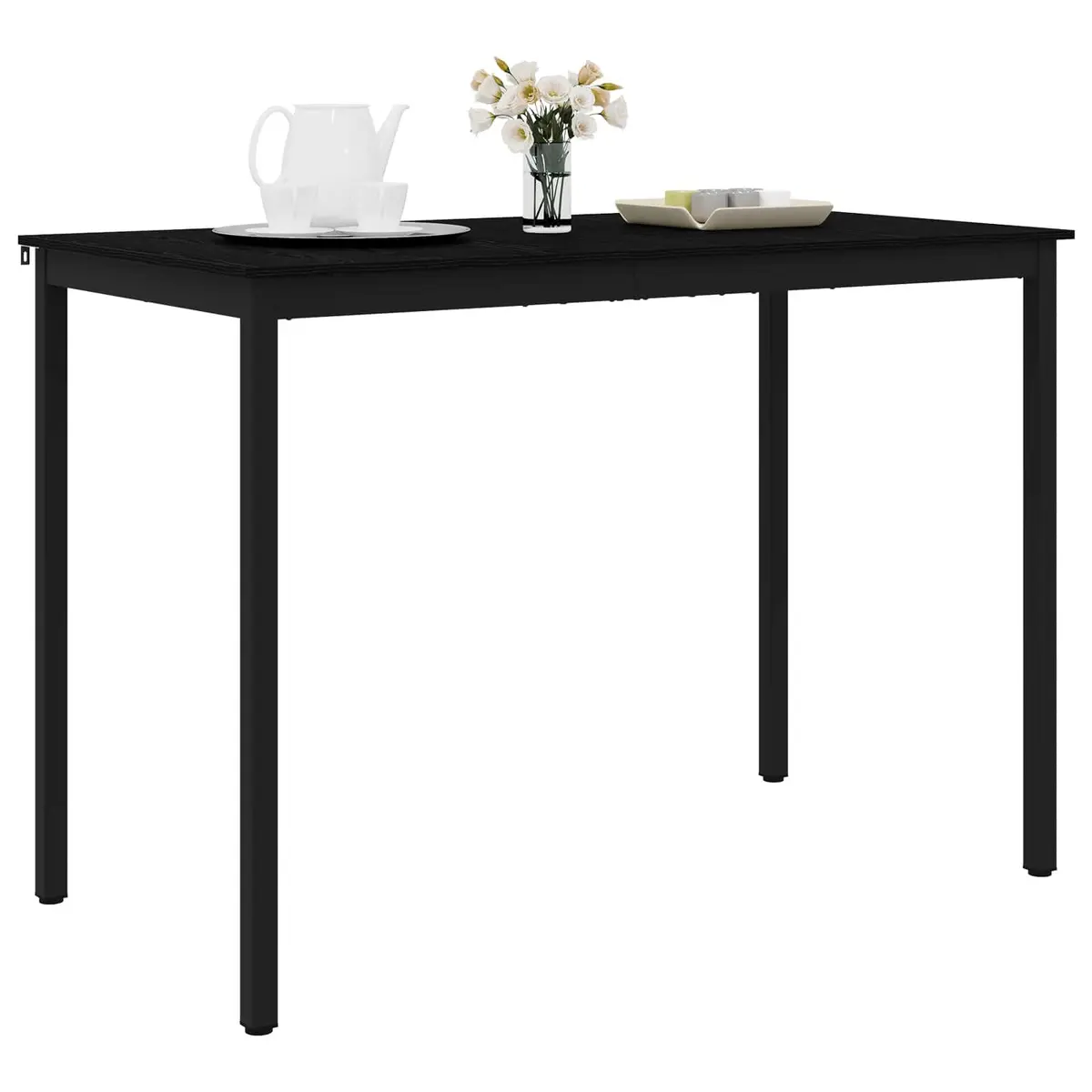 Black Engineered Wood Bar Table for Dining