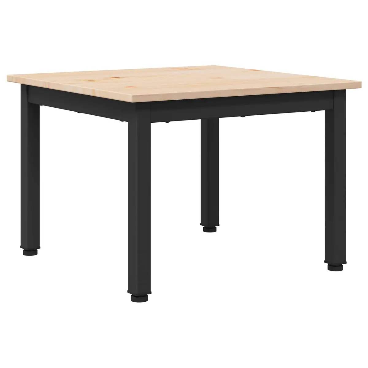 Coffee Table Modern Design Solid Pine Wood Top Metal Legs Living Room Furniture