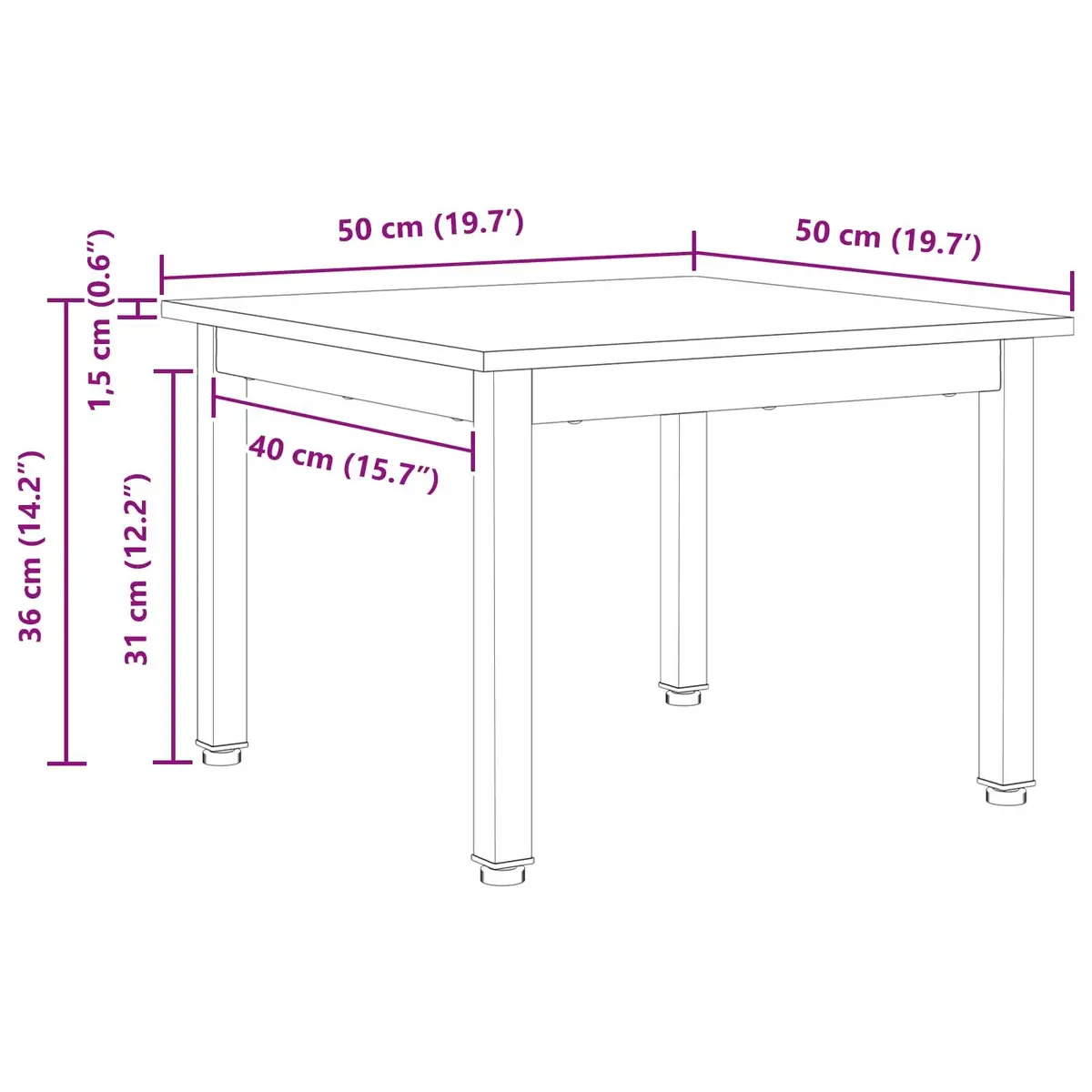 Coffee Table Modern Design Solid Pine Wood Top Metal Legs Living Room Furniture