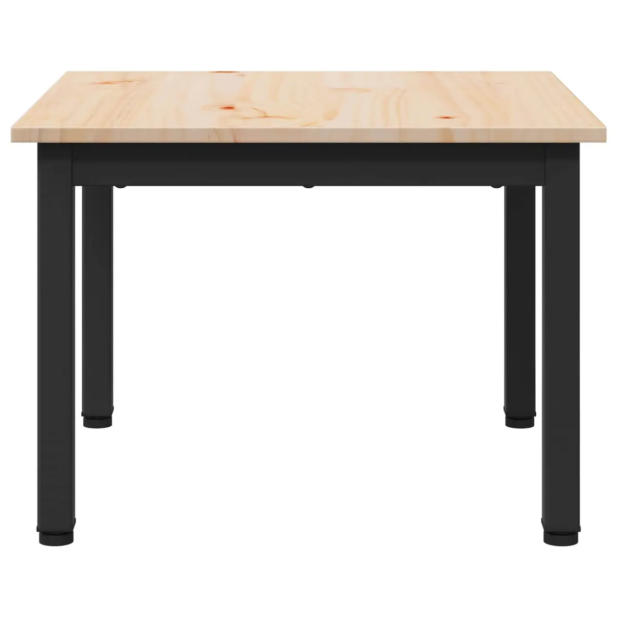 Coffee Table Modern Design Solid Pine Wood Top Metal Legs Living Room Furniture