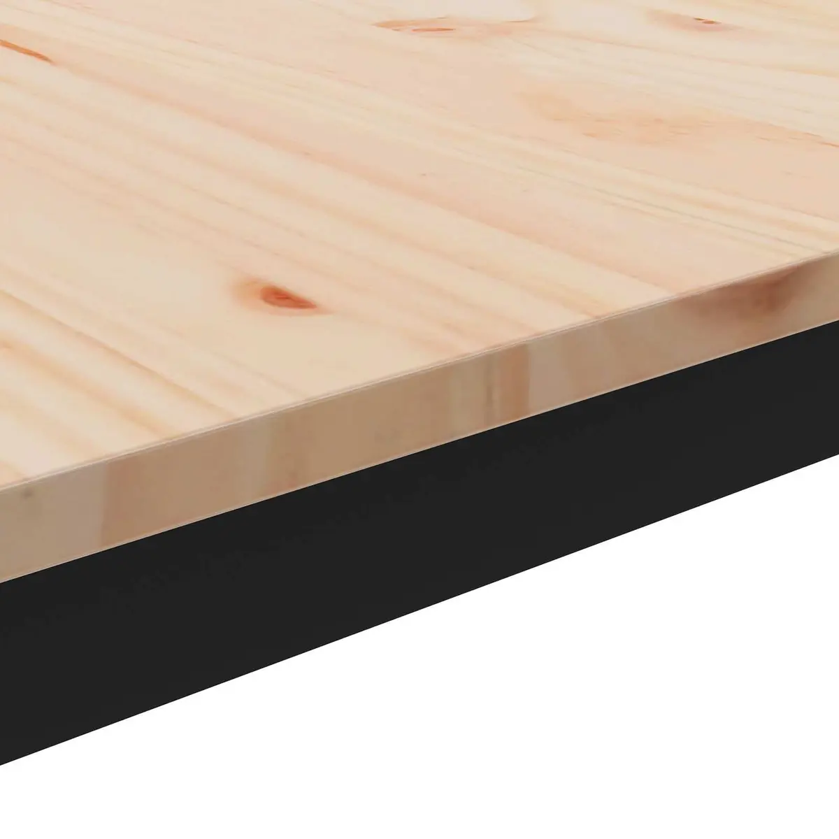 Coffee Table Modern Design Solid Pine Wood Top Metal Legs Living Room Furniture