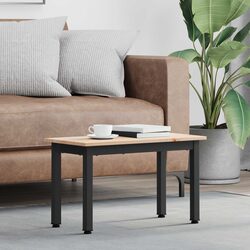 Coffee Table Modern Design Solid Pine Wood Top Metal Legs Living Room Furniture