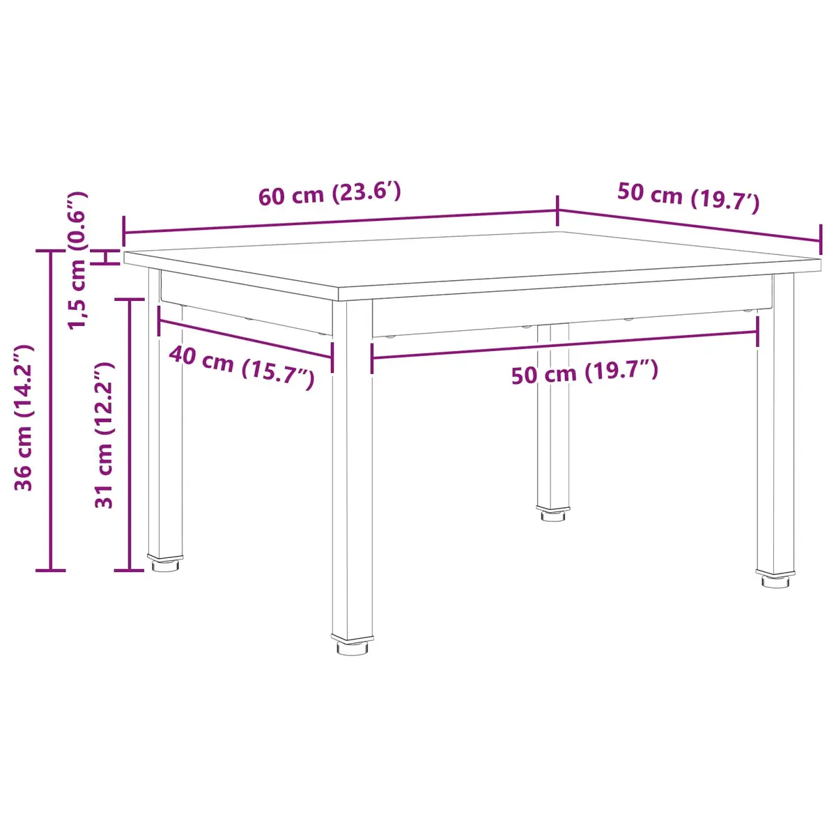 Coffee Table Natural Wood Top Square Metal Legs Modern Living Room Accent