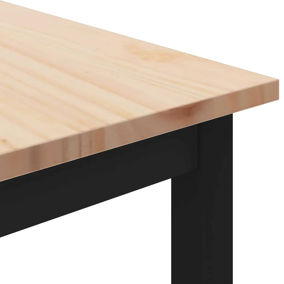 Coffee Table Natural Wood Top Square Metal Legs Modern Living Room Accent