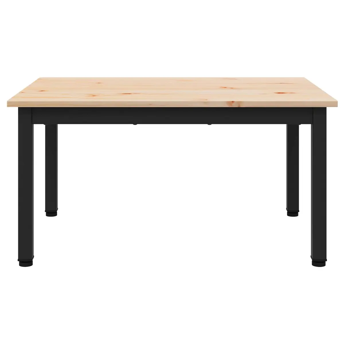 Pine Wood Coffee Table with Metal Legs