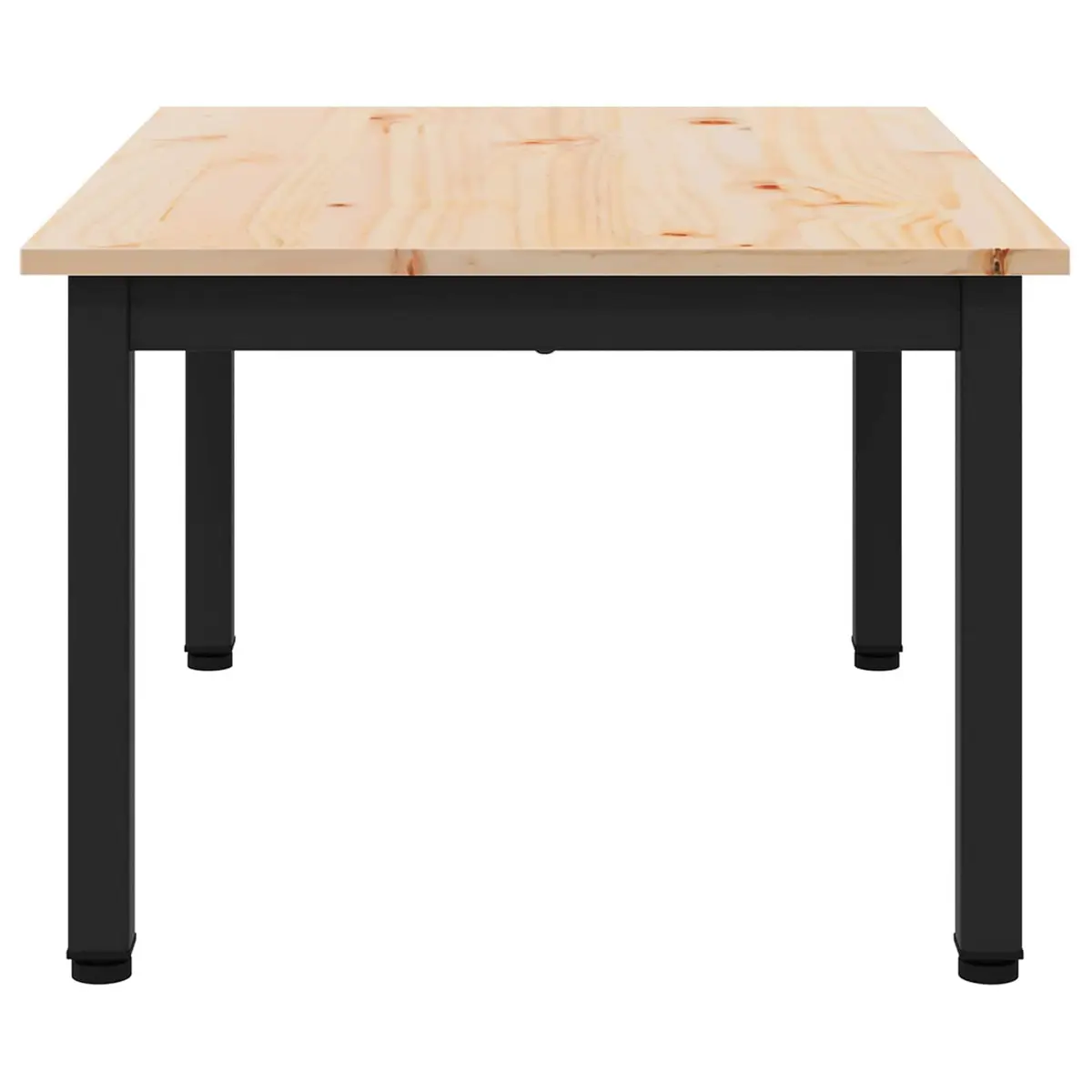 Pine Wood Coffee Table with Metal Legs