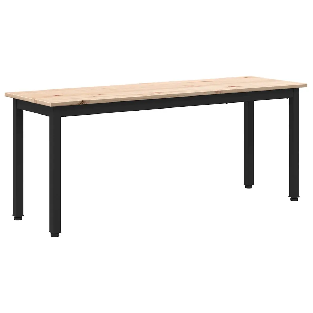 Natural Brown Solid Pine Wood Bench 110x35x45cm
