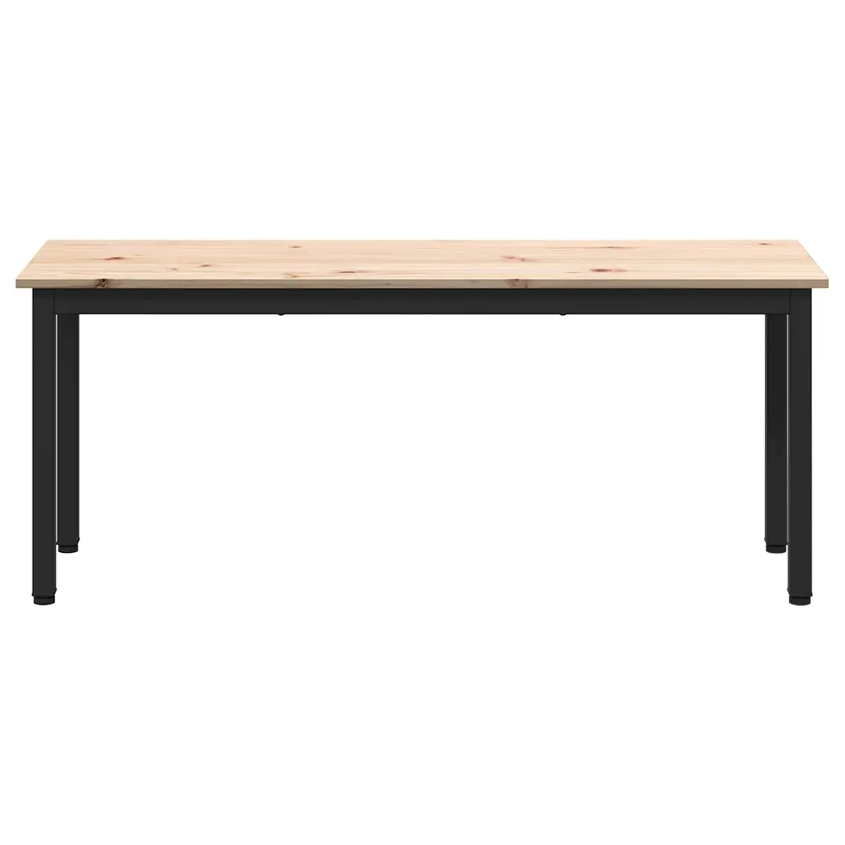 Natural Brown Solid Pine Wood Bench 110x35x45cm
