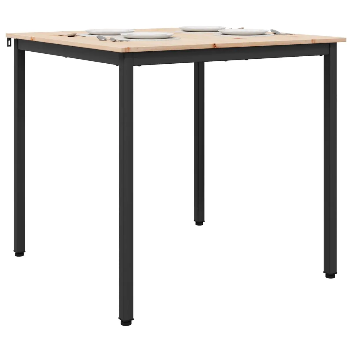 Square Dining Table 80x80x75cm in Natural Wood