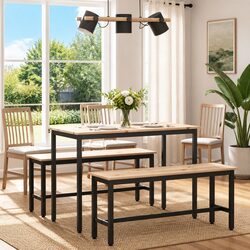 Natural Solid Pine Wood Dining Table for Comfort