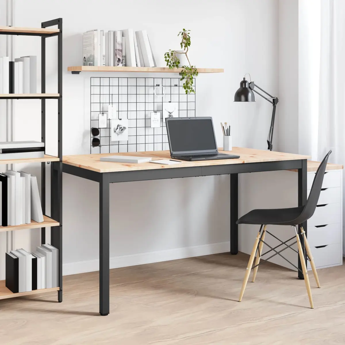 Natural Solid Pine Wood Dining Table 140x80x75cm