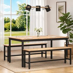 Warm Brown Pine Wood Dining Table for Modern Spaces