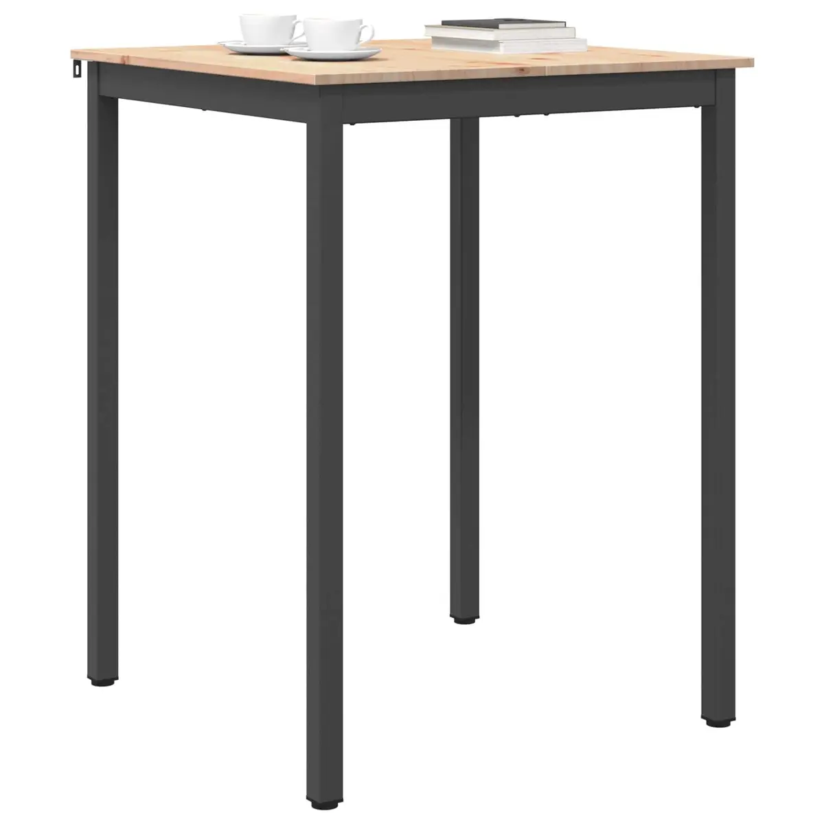 Bar Table Industrial Style 80x80x105cm Solid Pine Wood Metal Base