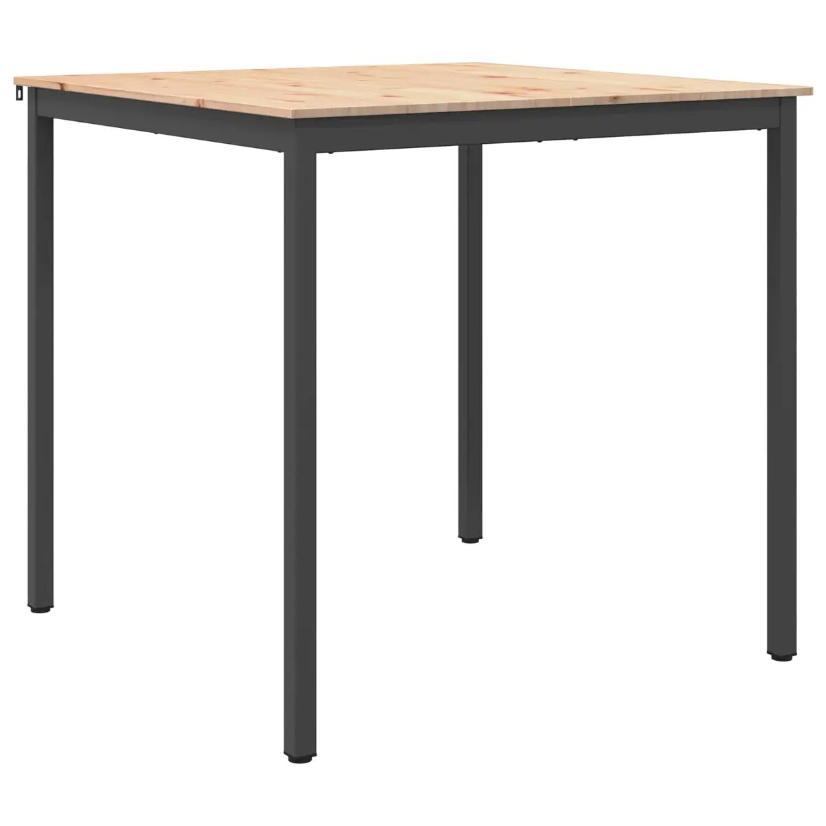 Solid Pine Wood Bar Table with Metal Legs 110cm