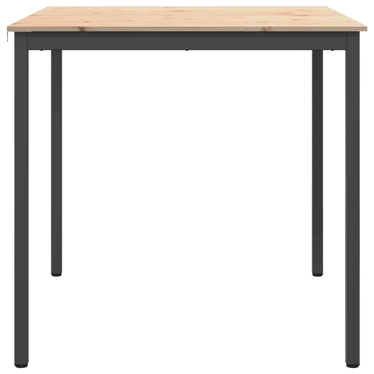 Solid Pine Wood Bar Table with Metal Legs 110cm