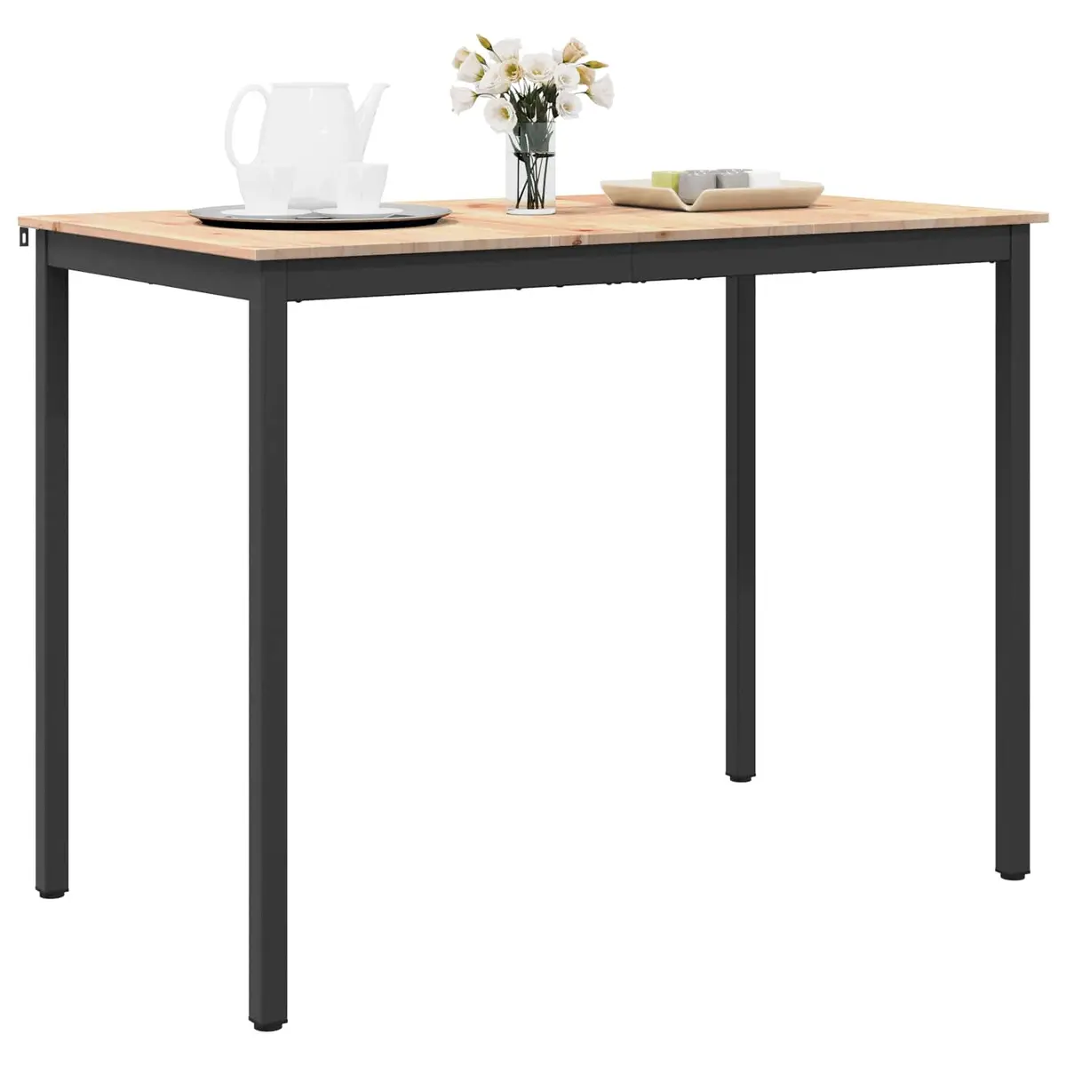 Natural Brown Solid Pine Bar Table for Dining Spaces