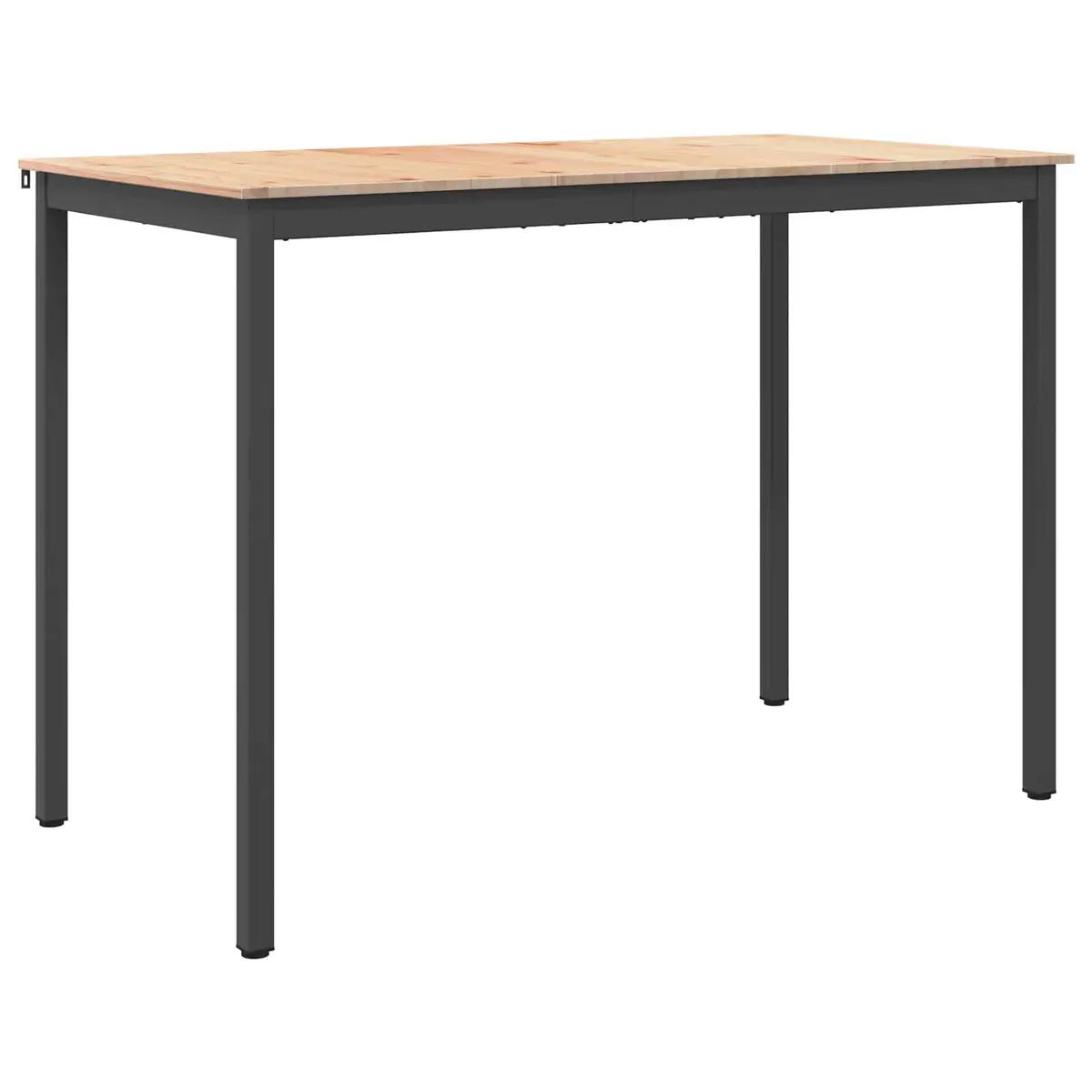 Bar Table Solid Pine Wood Natural Finish 150x80x105cm Metal Legs